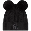 mutsen-pompon-zwart-cuff-double-van-new-york-yankees-mlb-van-new-era