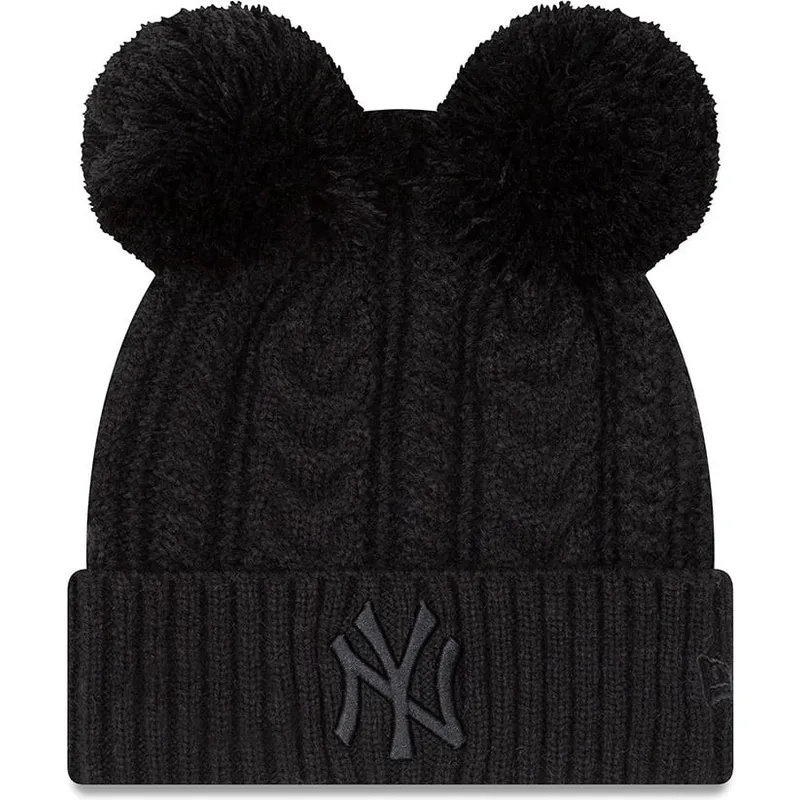 mutsen-pompon-zwart-cuff-double-van-new-york-yankees-mlb-van-new-era