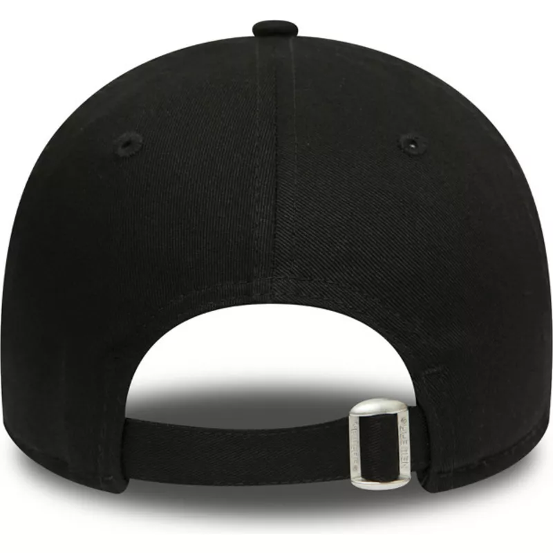 New Era Curved Brim Women Black Logo 9FORTY Essential New York Yankees MLB  Black Adjustable Cap