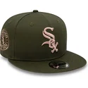 petten-plat-groen-snapback-rosa-9fifty-side-patch-van-chicago-white-sox-mlb-van-new-era