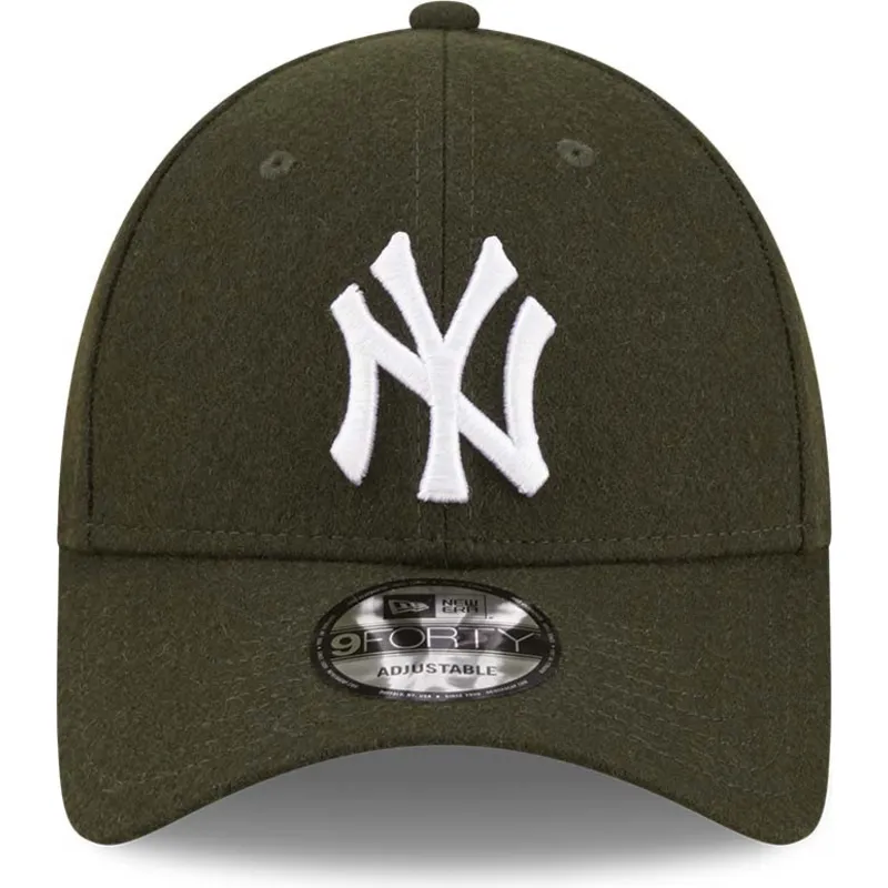 petten-gebogen-groen-verstelbare-band-9forty-the-league-melton-van-new-york-yankees-mlb-van-new-era