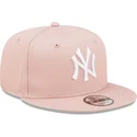 petten-plat-roze-snapback-9fifty-league-essential-van-new-york-yankees-mlb-van-new-era