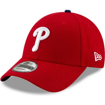 Gorra curva roja ajustable 9FORTY League de Philadelphia Phillies MLB de New Era