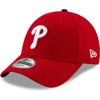 Rote verstellbare Curved Cap 9FORTY League der Philadelphia Phillies MLB von New Era