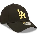 petten-gebogen-zwart-verstelbaar-voor-kinderen-dorado-9forty-league-essential-van-los-angeles-dodgers-mlb-van-new-era