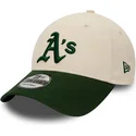 petten-gebogen-beige-verstelbaar-9forty-van-oakland-athletics-mlb-van-new-era