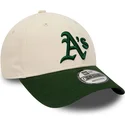 petten-gebogen-beige-verstelbaar-9forty-van-oakland-athletics-mlb-van-new-era