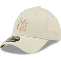 casquette-courbee-beige-ajustee-avec-logo-beige-39thirty-league-essential-new-york-yankees-mlb-new-era