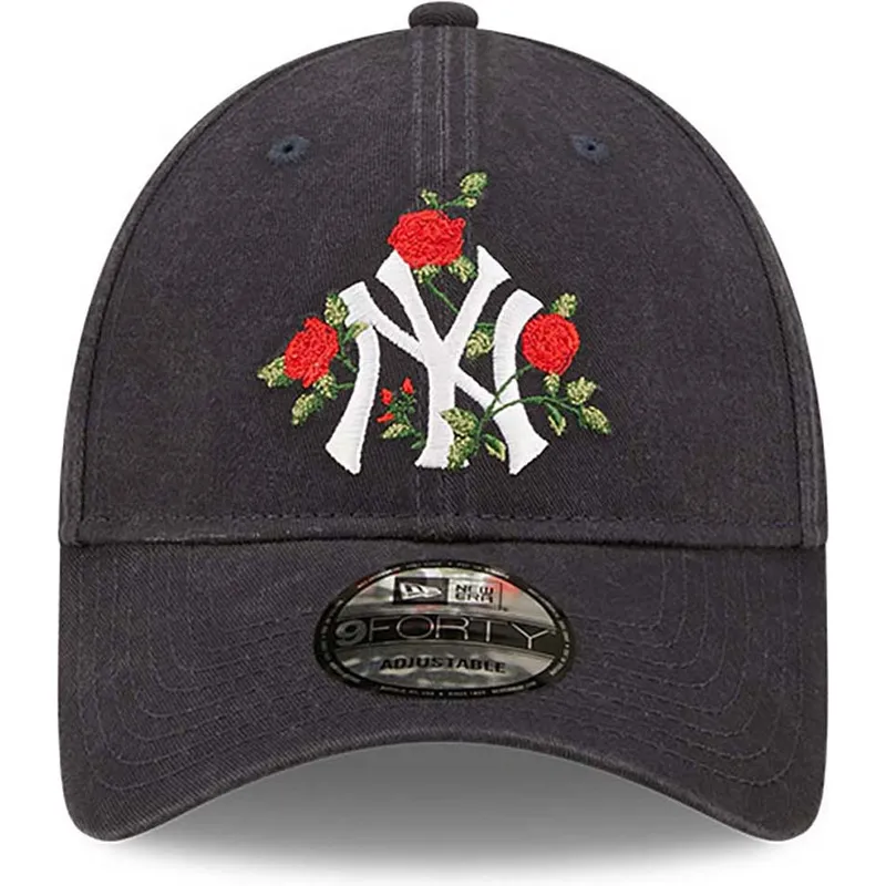 petten-gebogen-marineblauw-verstelbaar-9forty-flower-van-new-york-yankees-mlb-van-new-era