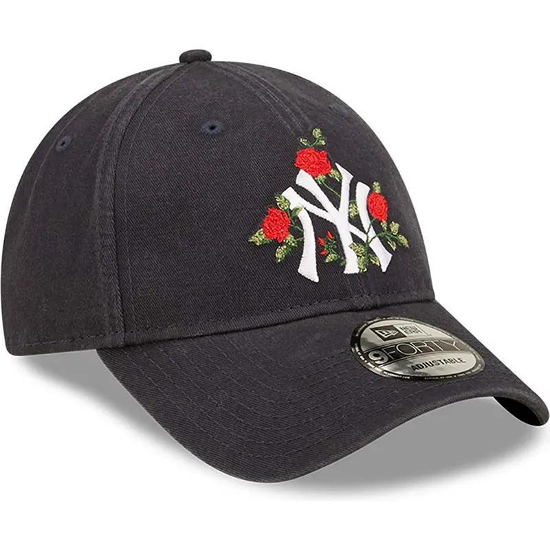 petten-gebogen-marineblauw-verstelbaar-9forty-flower-van-new-york-yankees-mlb-van-new-era
