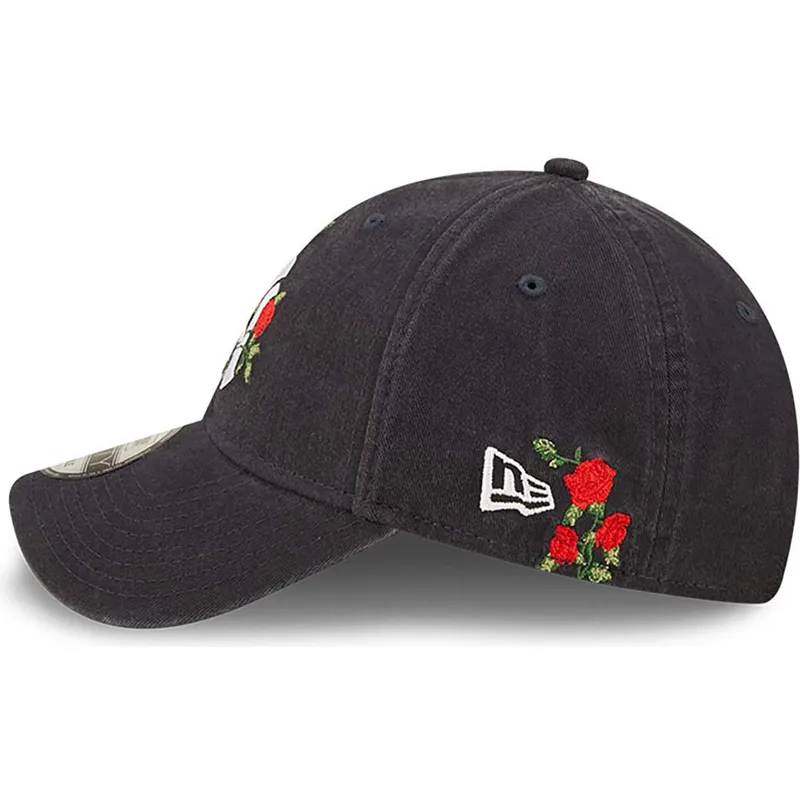 petten-gebogen-marineblauw-verstelbaar-9forty-flower-van-new-york-yankees-mlb-van-new-era