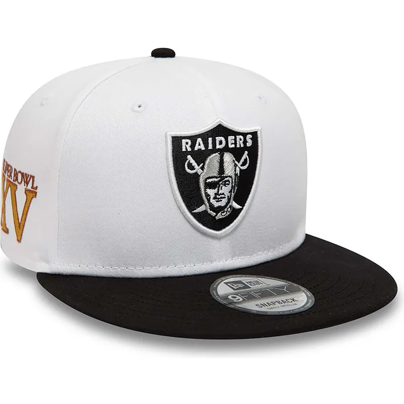 petten-plat-wit-snapback-9fifty-crown-patches-super-bowl-xv-van-las-vegas-raiders-nfl-van-new-era