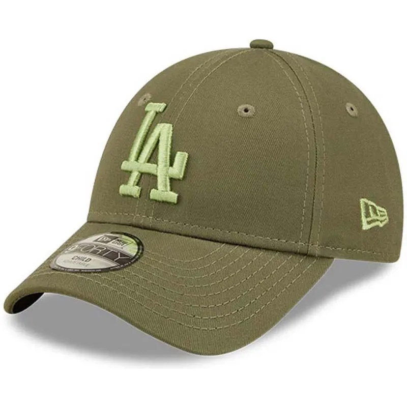 petten-gebogen-groen-verstelbaar-voor-kinderen-9forty-league-essential-van-los-angeles-dodgers-mlb-van-new-era