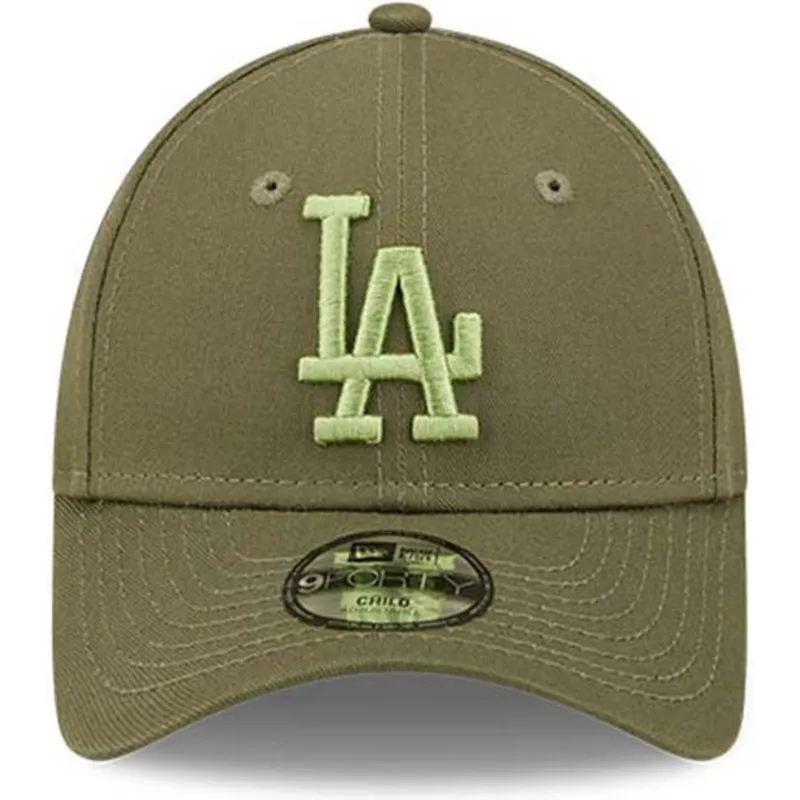 petten-gebogen-groen-verstelbaar-voor-kinderen-9forty-league-essential-van-los-angeles-dodgers-mlb-van-new-era