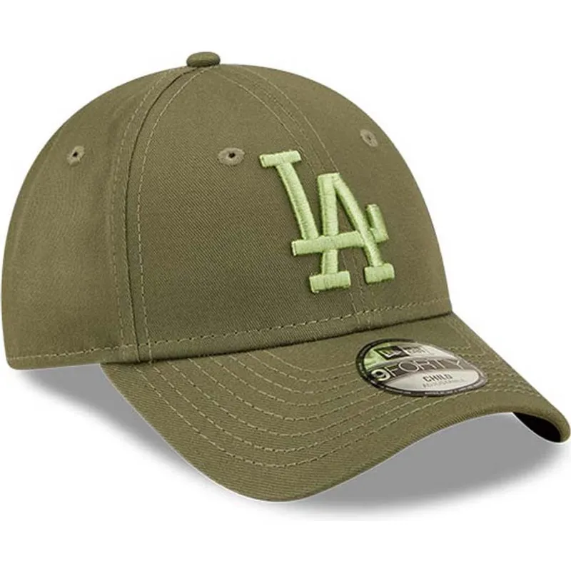 petten-gebogen-groen-verstelbaar-voor-kinderen-9forty-league-essential-van-los-angeles-dodgers-mlb-van-new-era