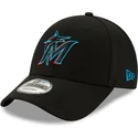 casquette-courbee-noire-ajustable-9forty-the-league-miami-marlins-mlb-new-era