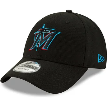 Casquette courbée noire ajustable 9FORTY The League Miami Marlins MLB New Era