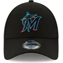 casquette-courbee-noire-ajustable-9forty-the-league-miami-marlins-mlb-new-era