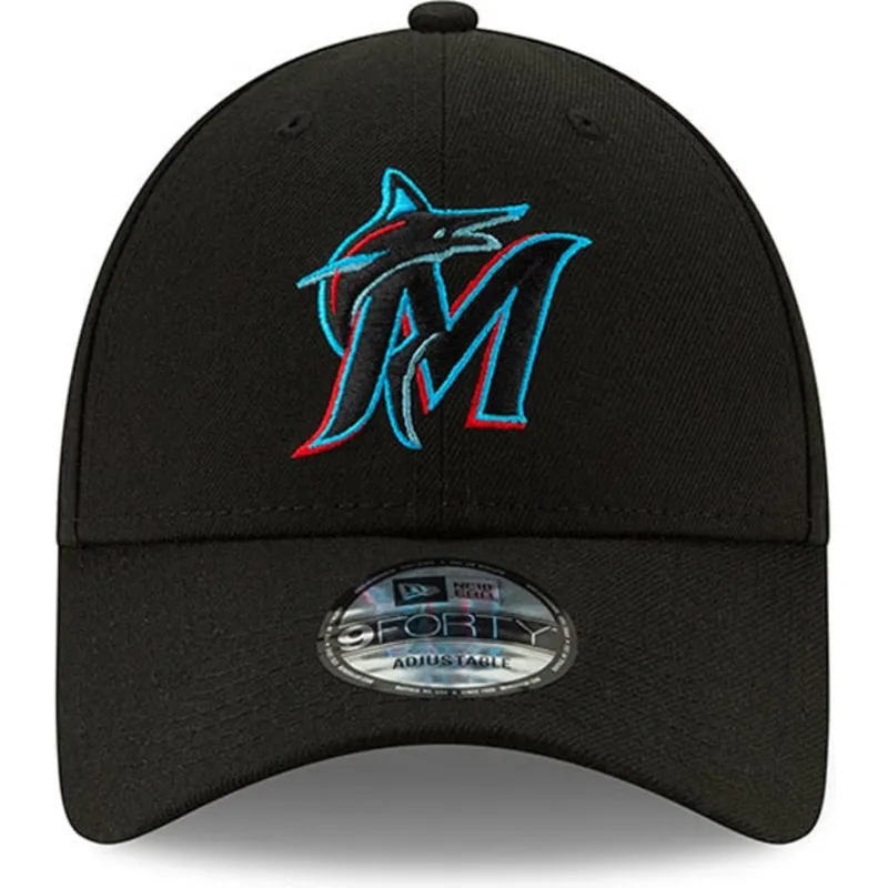 petten-gebogen-zwart-verstelbaar-9forty-the-league-van-miami-marlins-mlb-van-new-era