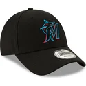 sort-justerbar-kurvet-kasket-9forty-the-league-fra-miami-marlins-mlb-fra-new-era