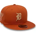 petten-plat-bruin-snapback-9fifty-side-patch-van-detroit-tigers-mlb-van-new-era