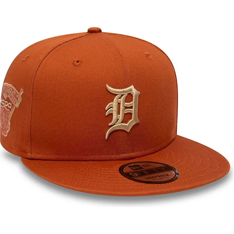 petten-plat-bruin-snapback-9fifty-side-patch-van-detroit-tigers-mlb-van-new-era
