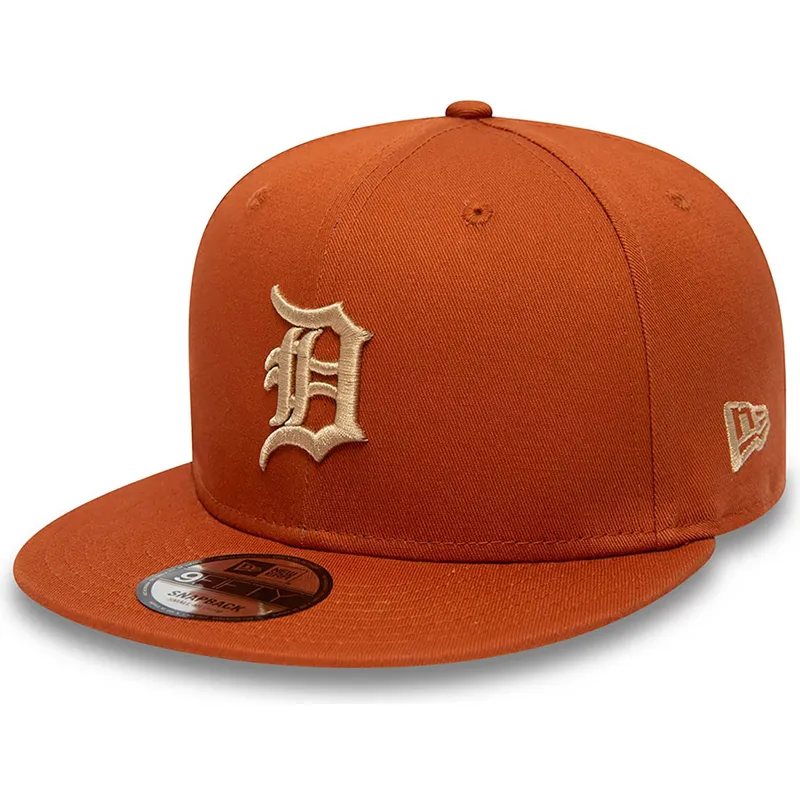 petten-plat-bruin-snapback-9fifty-side-patch-van-detroit-tigers-mlb-van-new-era