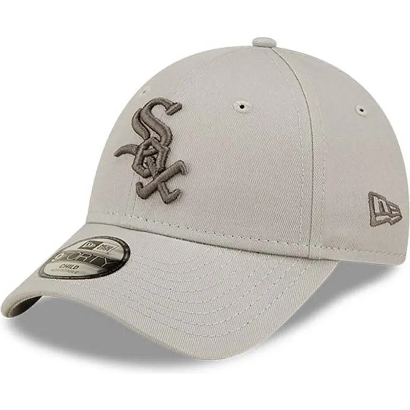 petten-gebogen-beige-verstelbaar-voor-kinderen-9forty-league-essential-van-chicago-white-sox-mlb-van-new-era