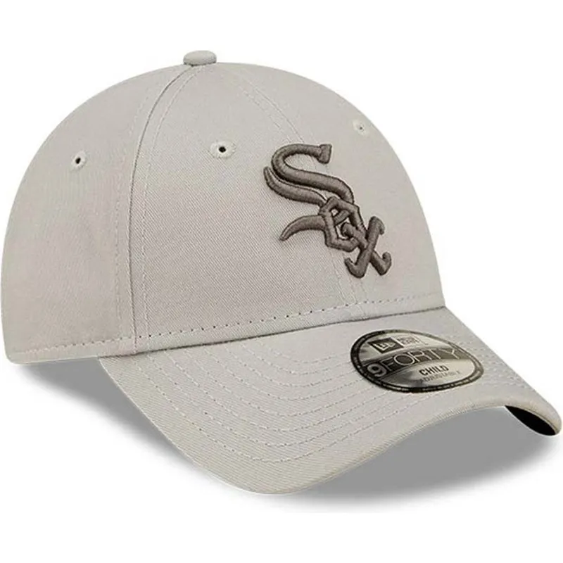 petten-gebogen-beige-verstelbaar-voor-kinderen-9forty-league-essential-van-chicago-white-sox-mlb-van-new-era