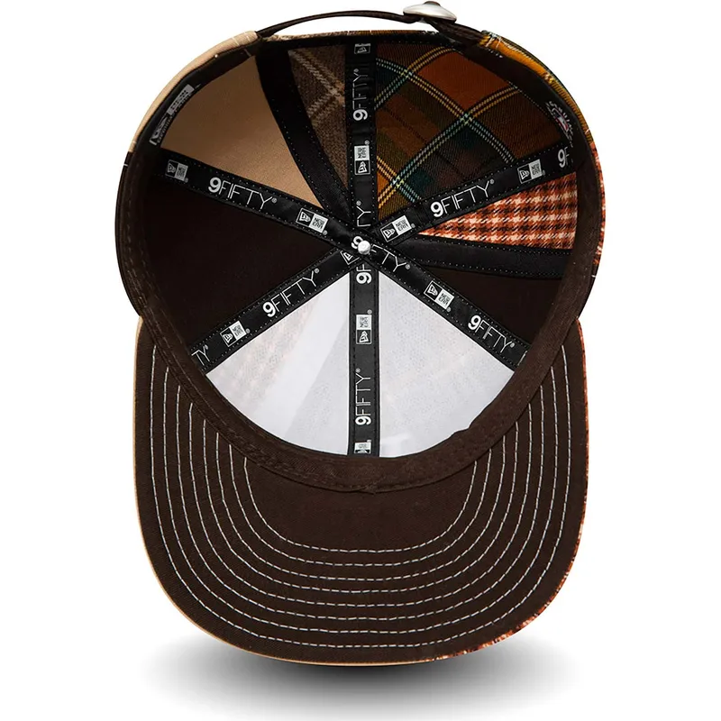 petten-plat-bruin-verstelbaar-9fifty-patch-panel-van-los-angeles-dodgers-mlb-van-new-era
