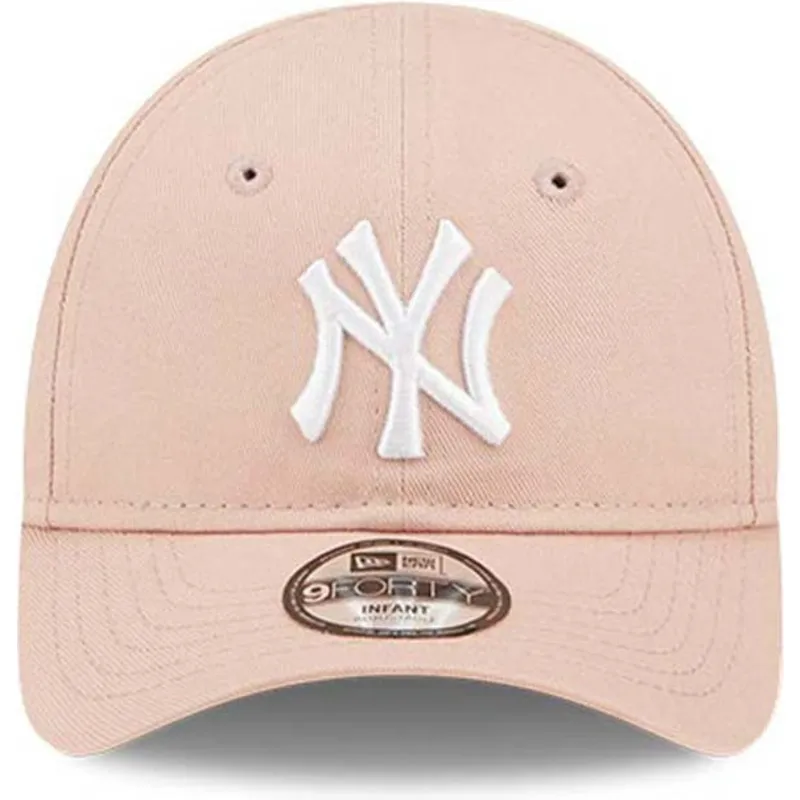 petten-gebogen-roze-verstelbaar-voor-kinderen-9forty-league-essential-van-new-york-yankees-mlb-van-new-era