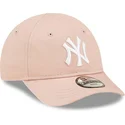 petten-gebogen-roze-verstelbaar-voor-kinderen-9forty-league-essential-van-new-york-yankees-mlb-van-new-era
