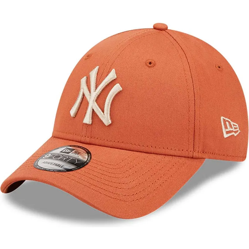 petten-gebogen-oranje-verstelbaar-9forty-league-essential-van-new-york-yankees-mlb-van-new-era