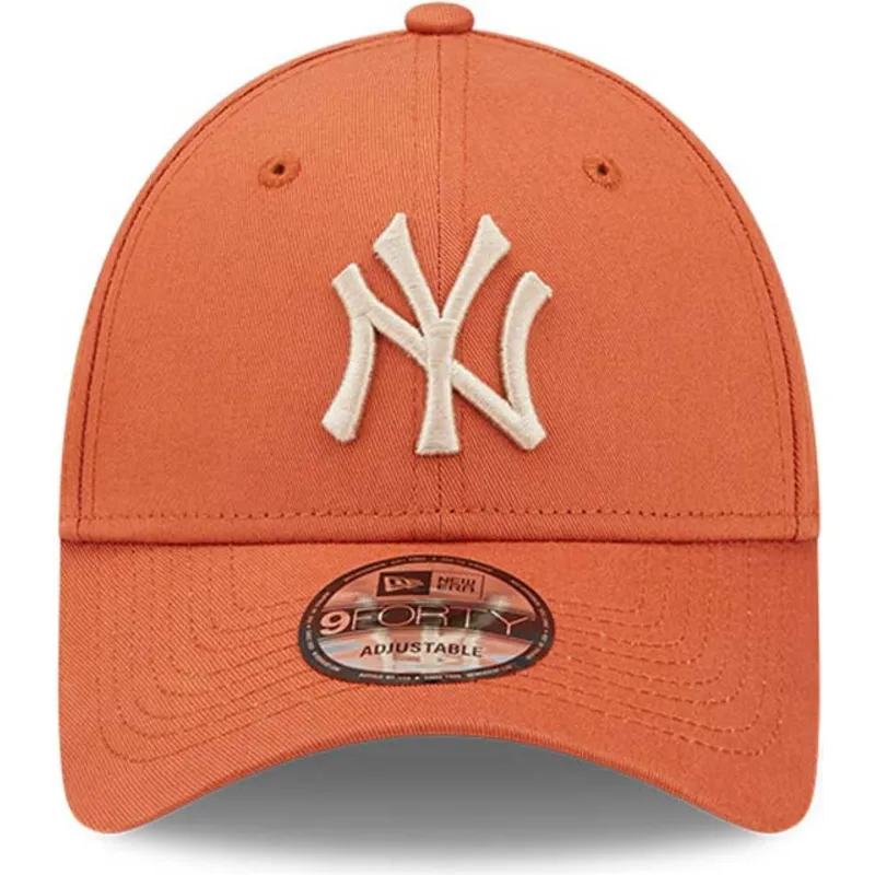 petten-gebogen-oranje-verstelbaar-9forty-league-essential-van-new-york-yankees-mlb-van-new-era