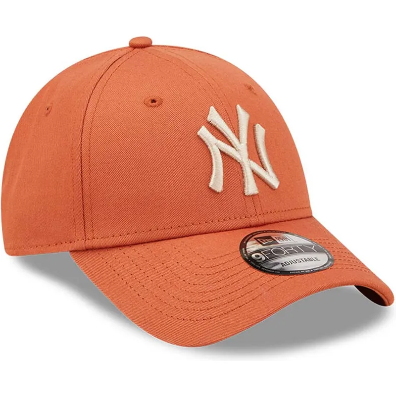 petten-gebogen-oranje-verstelbaar-9forty-league-essential-van-new-york-yankees-mlb-van-new-era