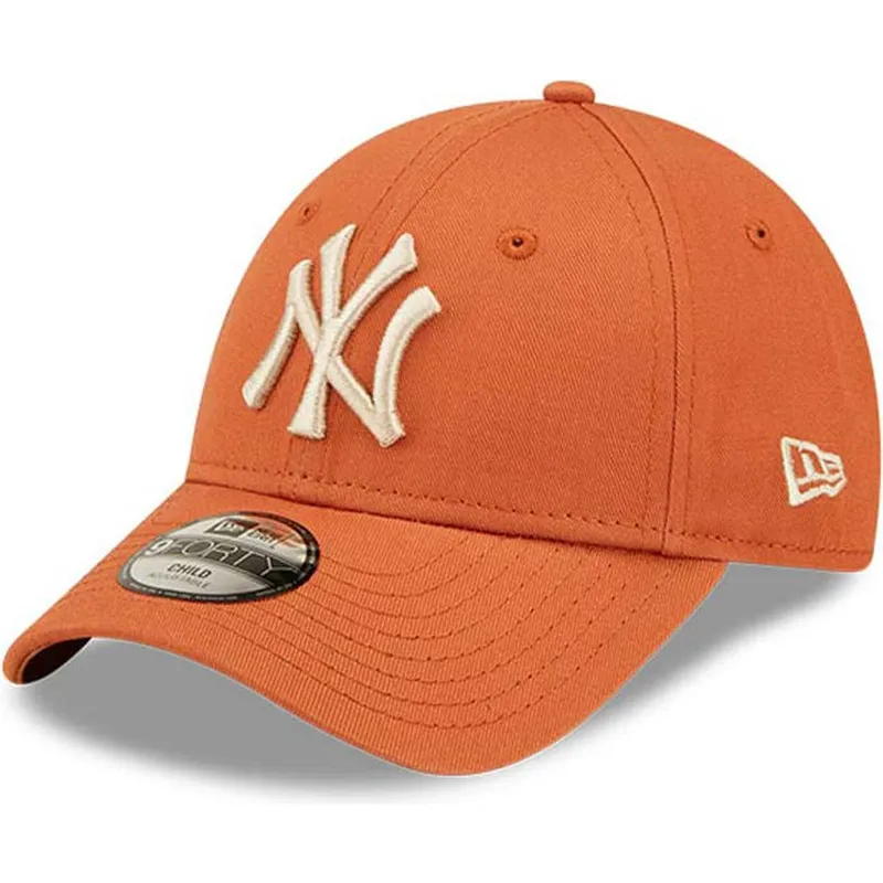 petten-gebogen-oranje-verstelbare-band-voor-kinderen-9forty-league-essential-van-new-york-yankees-mlb-van-new-era