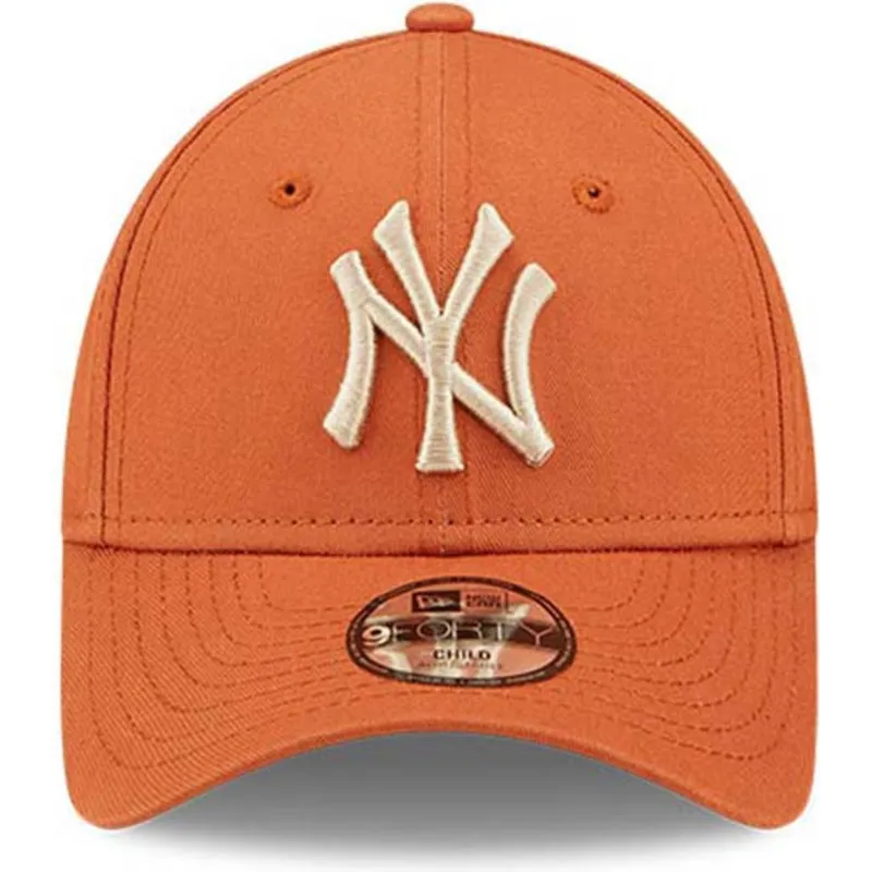 petten-gebogen-oranje-verstelbaar-voor-kinderen-9forty-league-essential-van-new-york-yankees-mlb-van-new-era