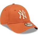 petten-gebogen-oranje-verstelbaar-voor-kinderen-9forty-league-essential-van-new-york-yankees-mlb-van-new-era