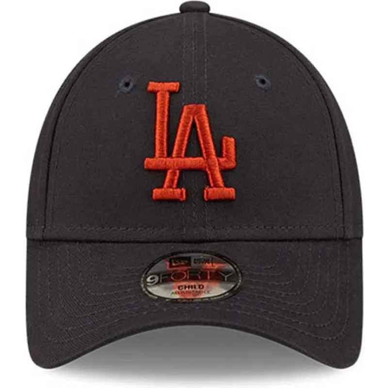petten-gebogen-marineblauw-verstelbare-band-voor-kinderen-marron-9forty-league-essential-van-los-angeles-dodgers-mlb-van-new-era