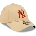 petten-gebogen-beige-verstelbaar-voor-kinderen-9forty-league-essential-van-new-york-yankees-mlb-van-new-era