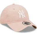 petten-gebogen-roze-verstelbare-band-9twenty-league-essential-van-new-york-yankees-mlb-van-new-era