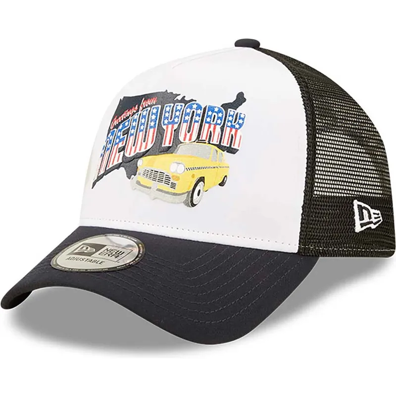 petten-gebogen-marineblauw-snapback-new-york-a-frame-us-state-wordmark-van-new-era petten-gebogen-marineblauw-snapback-new-york-a-frame-us-state-wordmark-van-new-era