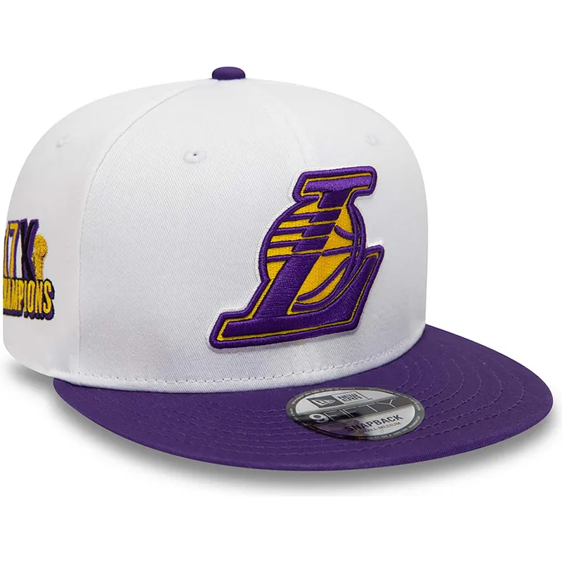 petten-plat-wit-snapback-9fifty-crown-patches-champions-van-los-angeles-lakers-nba-van-new-era