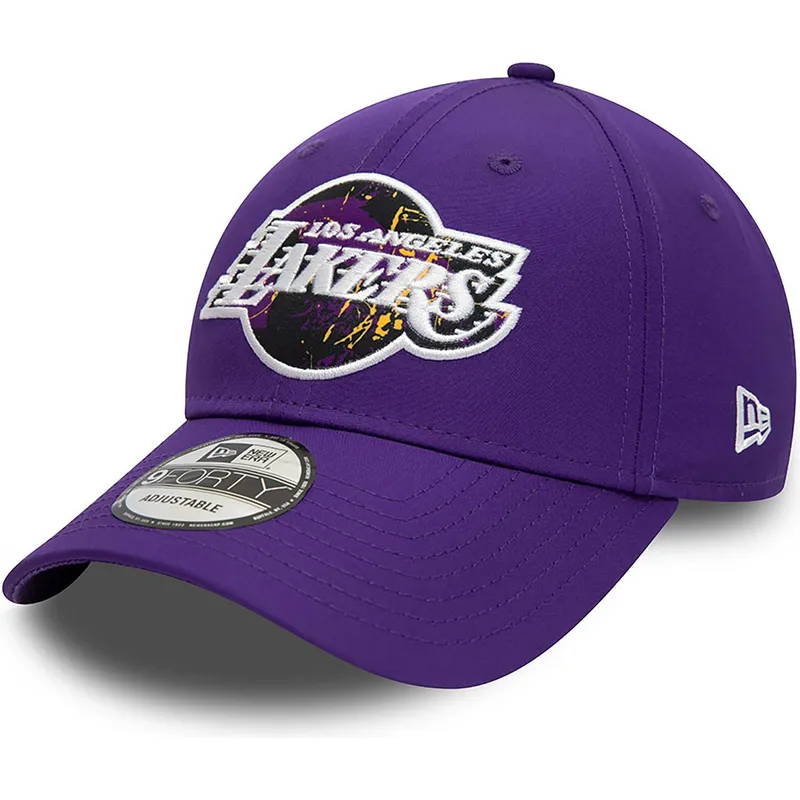 petten-gebogen-paars-verstelbaar-9forty-print-infill-van-los-angeles-lakers-nba-van-new-era