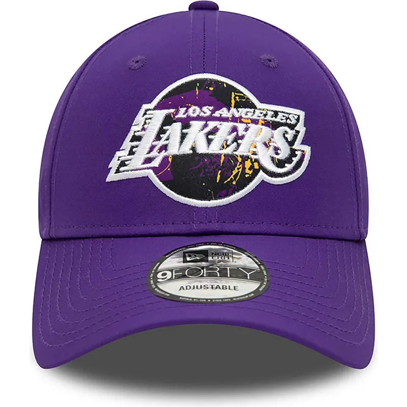 petten-gebogen-paars-verstelbaar-9forty-print-infill-van-los-angeles-lakers-nba-van-new-era