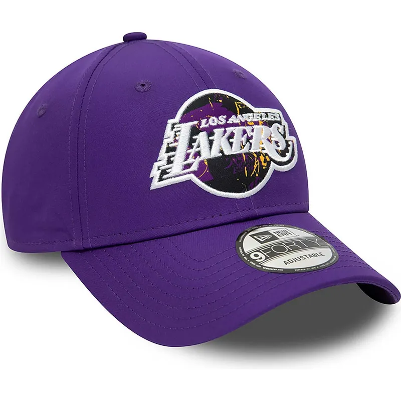 petten-gebogen-paars-verstelbaar-9forty-print-infill-van-los-angeles-lakers-nba-van-new-era