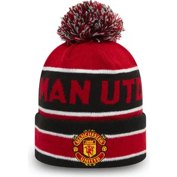 Rød og sort hue med kvast Cuff Jake fra Manchester United Football Club Premier League fra New Era