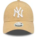 beige-verstellbare-curved-cap-fur-damen-9forty-jersey-der-new-york-yankees-mlb-von-new-era