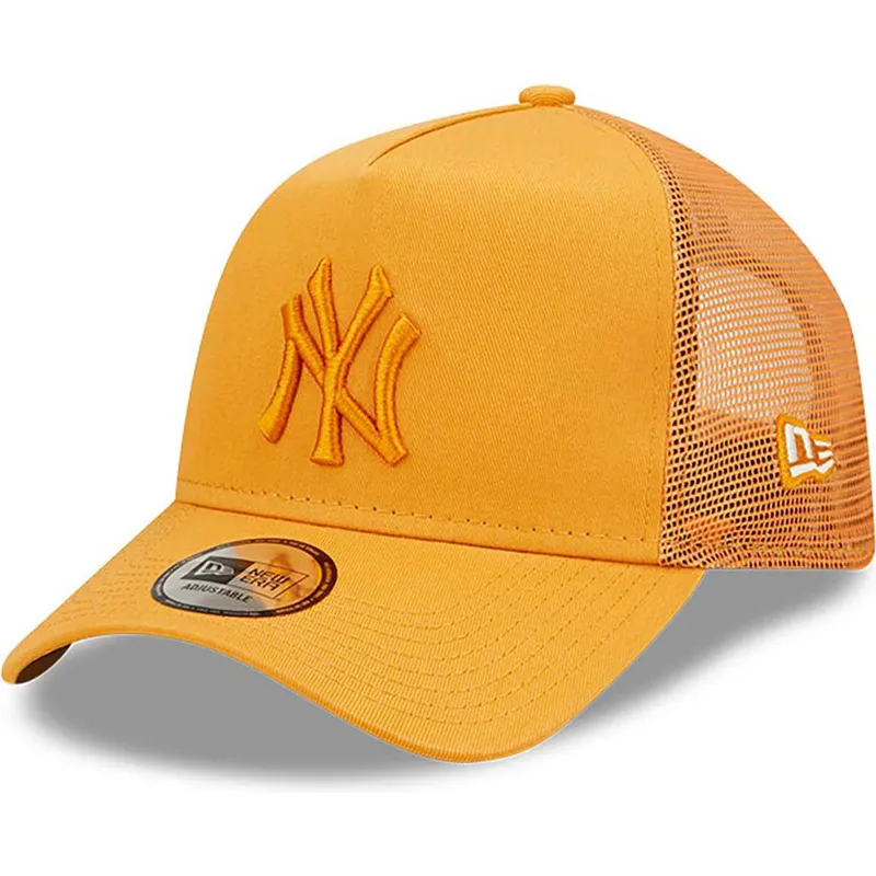 petten-gebogen-oranje-snapback-a-frame-tonal-mesh-van-new-york-yankees-mlb-van-new-era