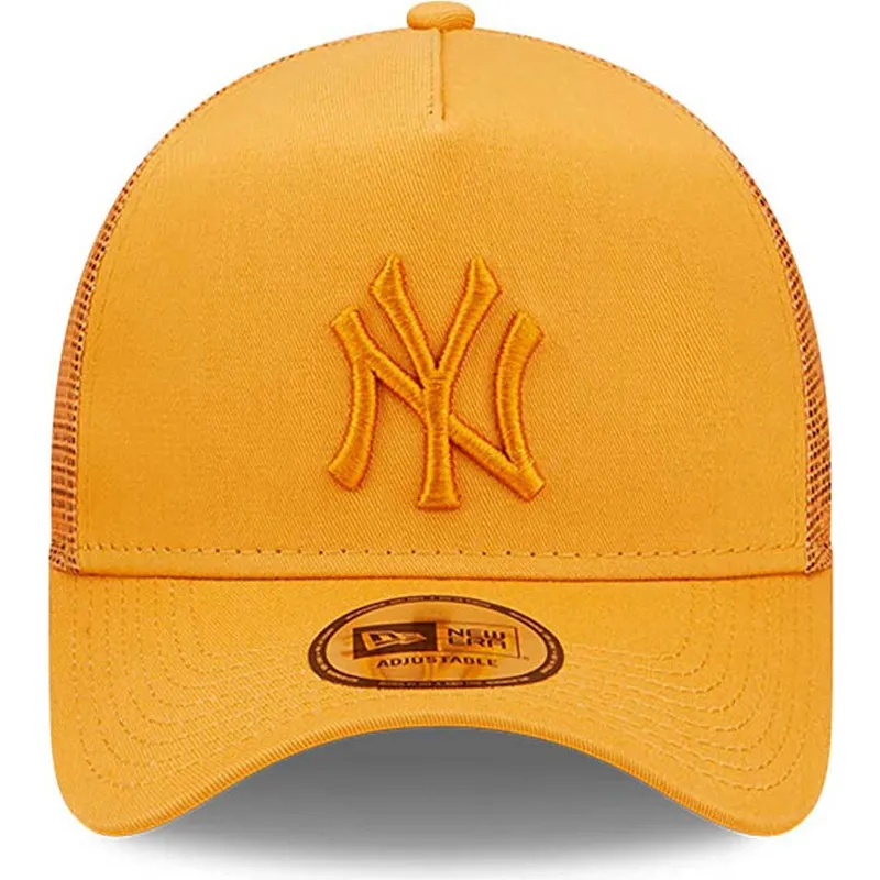 petten-gebogen-oranje-snapback-a-frame-tonal-mesh-van-new-york-yankees-mlb-van-new-era
